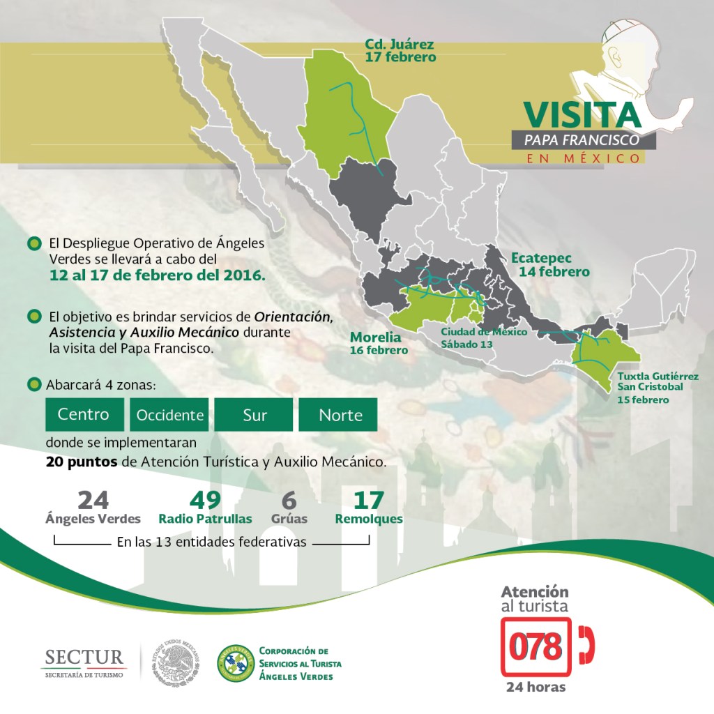 INFOGRAFÍA OPERATIVO ANGELES VERDES-VISITA PAPA FRANCISCO 2016